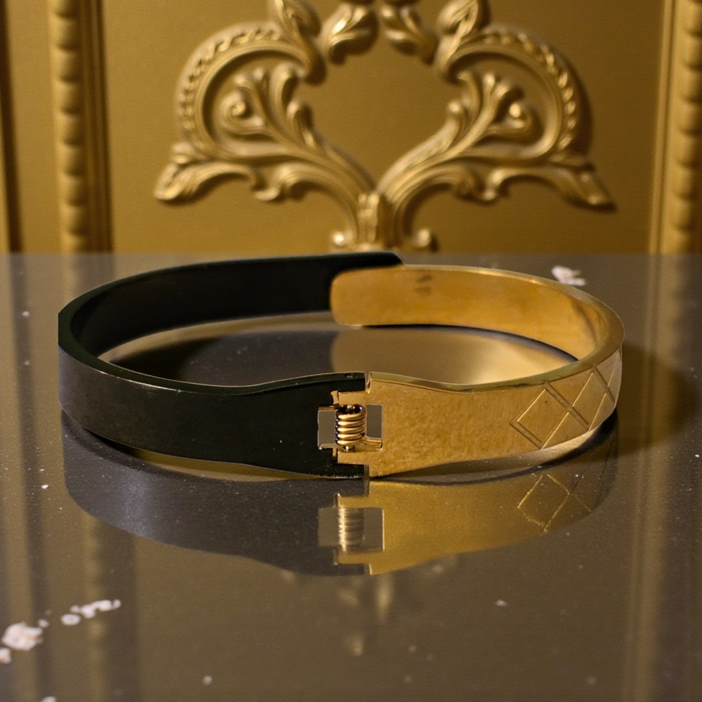 Black And Gold Clamper Bracelet - Picture 2 of 3